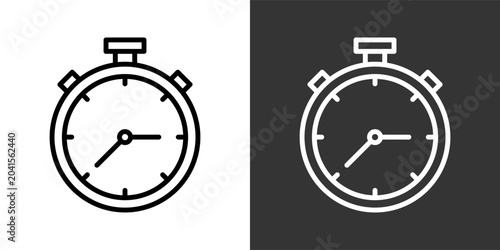 Photos Time Black And White Multiple Style Icon Set Collection Pack Vector Illustration