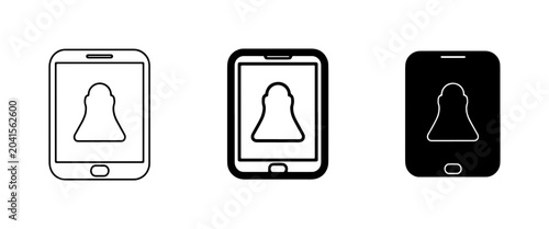 Mobile Phone Profile Icons, User Avatar Set, Digital Identity Graphics