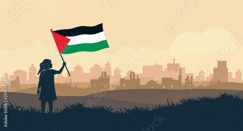 Bild auf Leinwand Palestine landscape vector illustration
