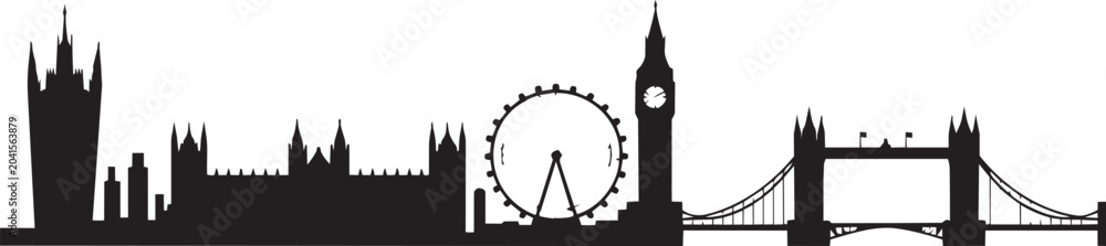 Fototapeta premium London city silhouette skyline - stock vector