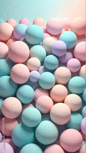 A Vibrant Assortment of Pastel Colored Spheres.