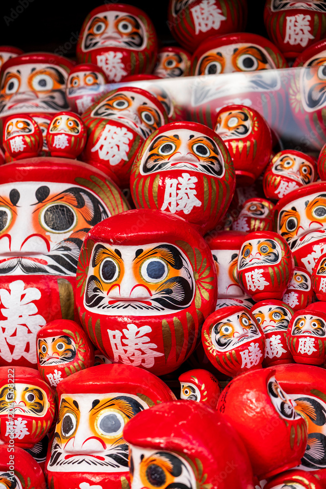 Fototapeta premium Katsuoji temple Daruma dolls temple, Japan in autumn foliage