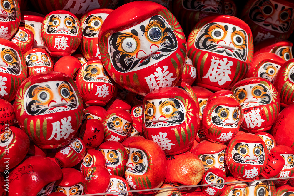 Fototapeta premium Katsuoji temple Daruma dolls temple, Japan in autumn foliage