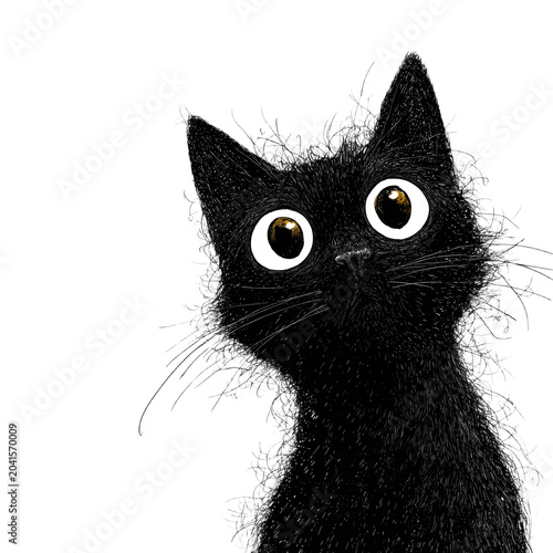 Unique Halloween T-Shirt Design with Hand Drawn Black Cat Illustration