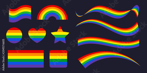 Fotografie LGBT rainbow flag set
