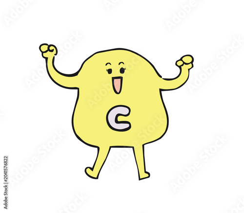 Tableau sur toile むきっとするビタミンCのキャラクター