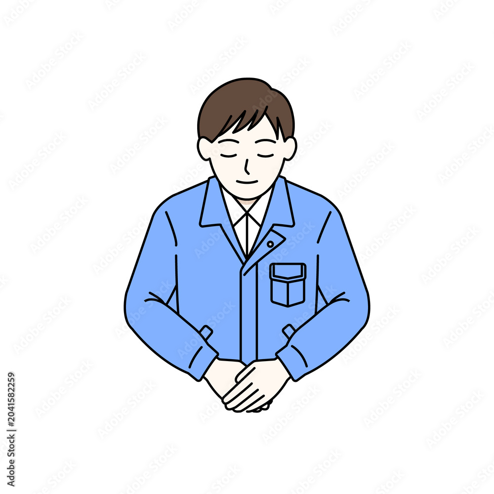 Fototapeta premium Male worker bowing politely