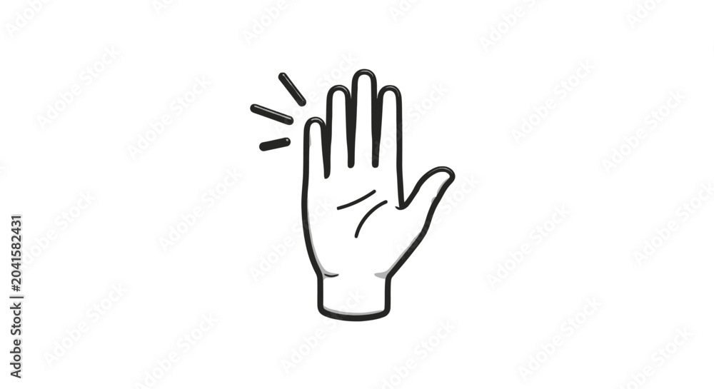 Fototapeta premium High five hand gesture line art icon