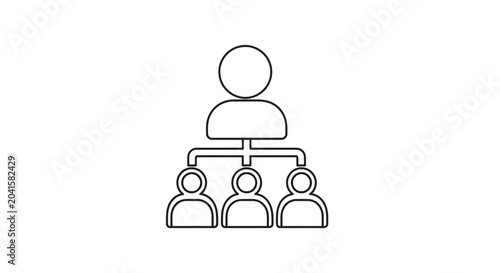 Foto Minimalist organizational chart icon with team members