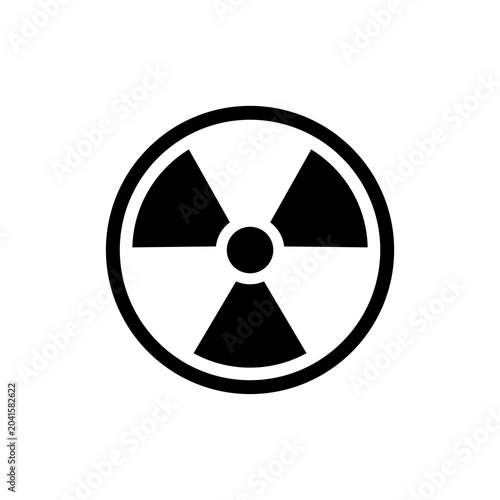 Obraz na płótnie Circular outline icon of the international radiation trefoil warning symbol
