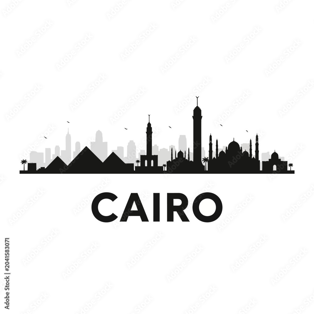 Fototapeta premium Cairo Silhouette Skyline - Vector Illustration