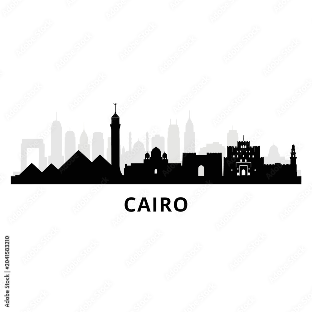 Obraz premium Cairo Skyline Silhouette - Architectural Design