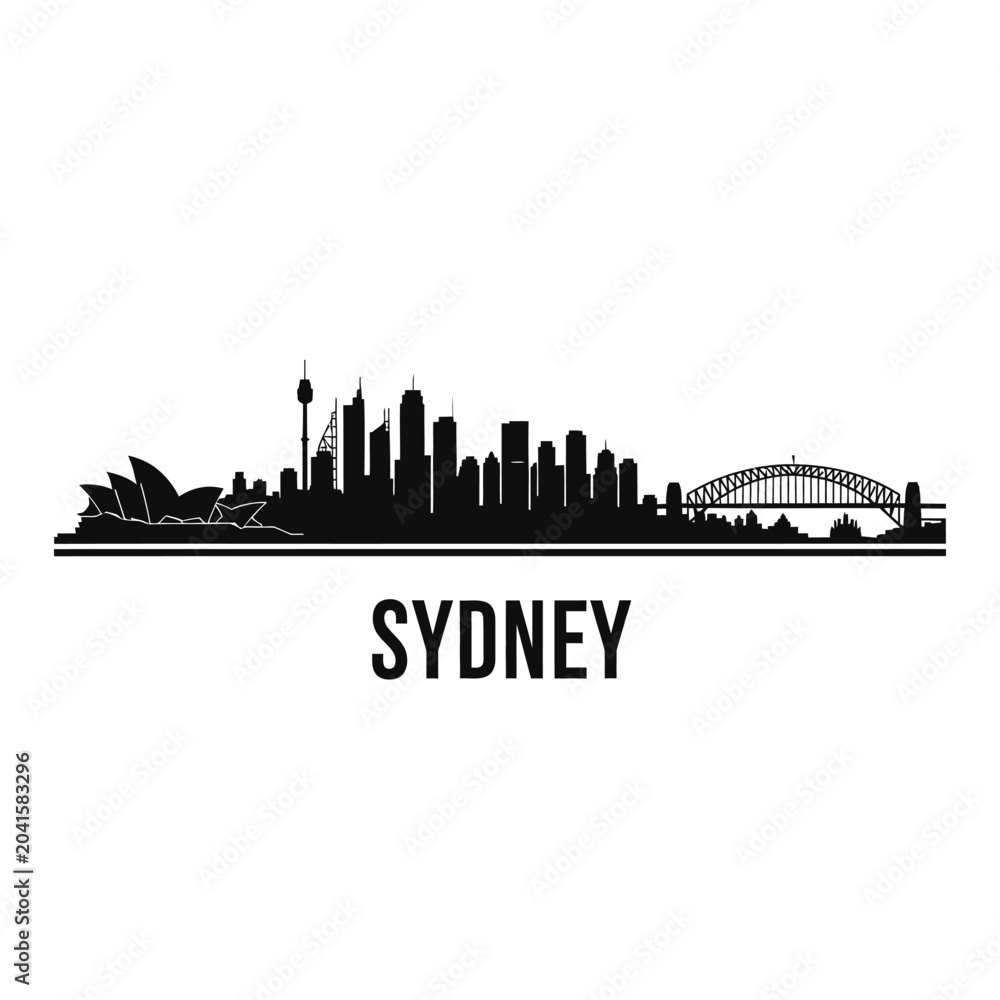 Fototapeta premium Sydney Skyline Silhouette - Iconic Australian Cityscape