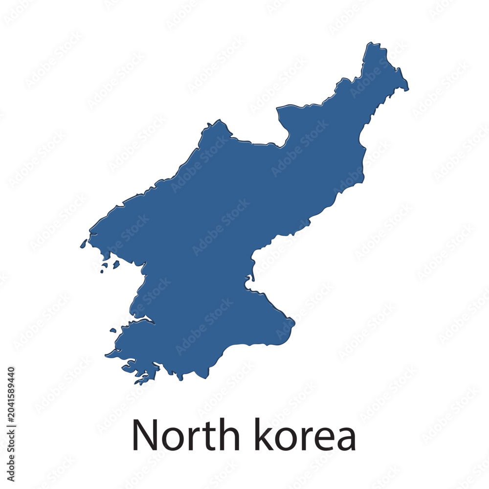 Fototapeta premium Geographic Map Outline of North Korea for Travel and Education