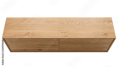 Принти на полотні Modern wooden dresser top view isolated on transparent grid background for archi