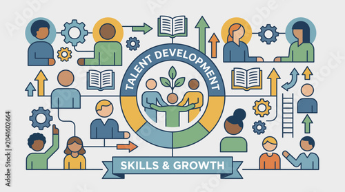 Quadro em tela People Learning Skills Development Growth.