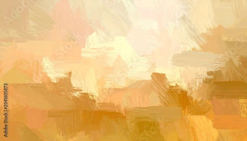 Abstract Oil Painting Background Texture with Textured Brushstrokes in Warm Ochre and Earthy Tones