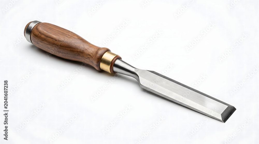 Fototapeta premium Woodworking Chisel Isolated on White Background for Craftsmanship Concept