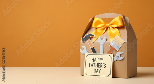 fathers day, happy fathers day, father, dad, daughter, girl, child, surprise gift, blue gift box, present, covering eyes, greeting card, tablet computer, smart technology, remote work, digital economy