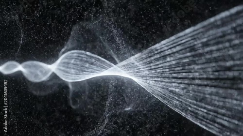Glowing white light beam emerges from darkness, showcasing Science Technology concept