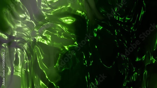 Green flowing liquid light animation abstract background	