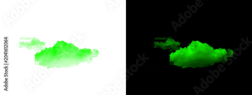 Photos Lime Green Neon Lumpy Cloud Glow on White and Black Background