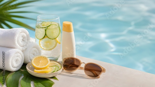 Refreshing poolside lemonade experience