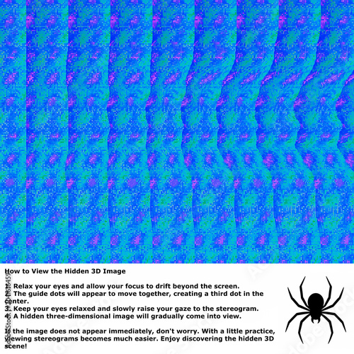 фотографія Hidden 3D Spider Image with Hint and Viewing Instructions