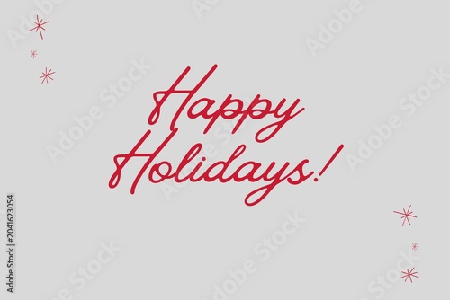 Happy Holidays Red Script Festive Background