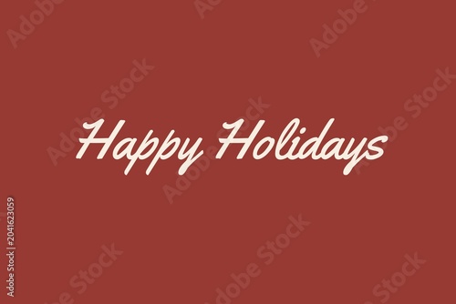 Happy Holidays Minimal Red Typography Background