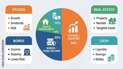 Investment portfolio asset allocation chart.