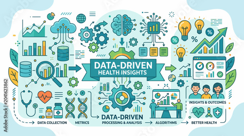 Medical data visualization with icons.