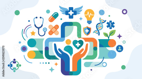 Medical Health Care Symbol Illustration.