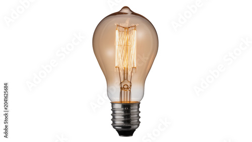 Fotografía Edison light bulb with visible filament and metal base
