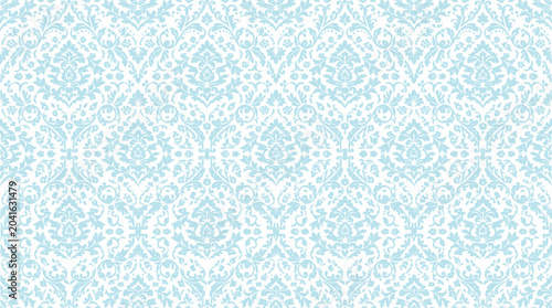 Photos Delicate light blue damask pattern texture suitable for backgrounds and design projects