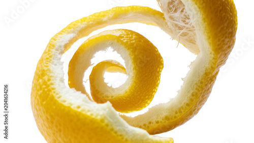 Fotografía Lemon peel spiral with white pith texture
