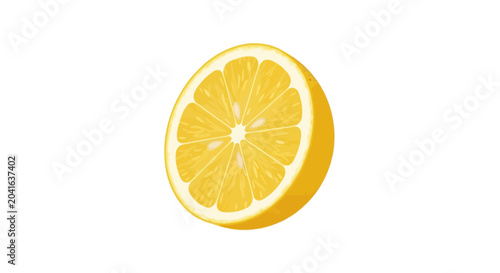 Schilderij op canvas Fresh half lemon fruit slice isolated on white