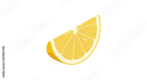 Schilderij op canvas Juicy yellow lemon wedge slice for drinks
