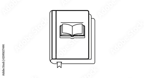 Canvastavla Hardcover book with open book icon and bookmark
