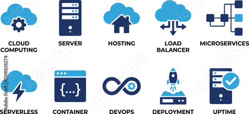 Photos Cloud computing server hosting load balancer microservices concept for digital infrastructure technology