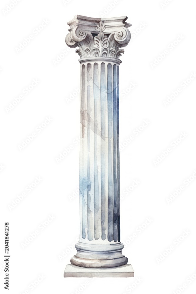 Naklejka premium Architecture column pillar white background.