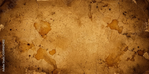 Fotografia A grunge textured background reminiscent of aged parchment with stains and worn edges, evoking a sense of history and antiquity