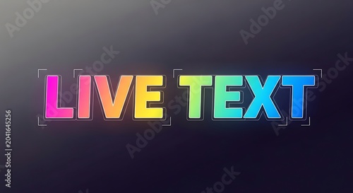 Colorful Live Text Typography Glowing on Dark Digital Background