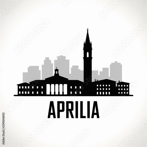Photos Aprilia Italy Skyline Silhouette — A Contemporary Civic City in Lazio Vector Ill
