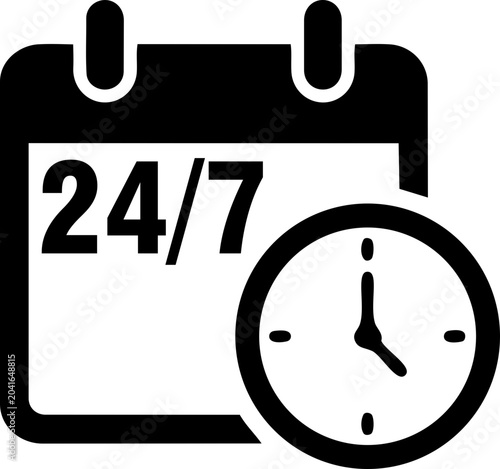 Foto 24/7 Hours Customer Service Support Vector Icon