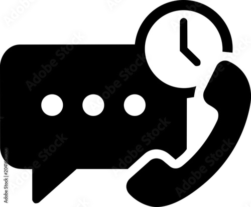 Bild auf Leinwand 24/7 Hours Customer Service Support Vector Icon