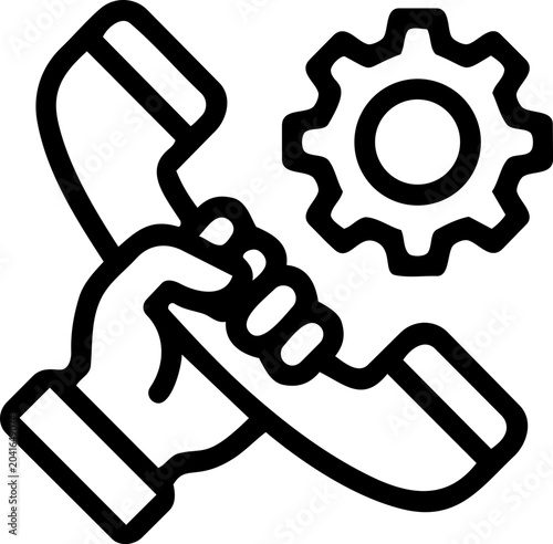 Canvas Print 24/7 Hours Customer Service Support Vector Icon