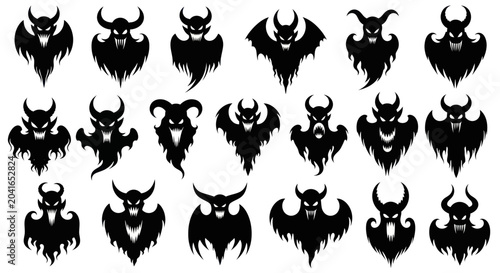 Konstfotografi Collection of various demon silhouettes.