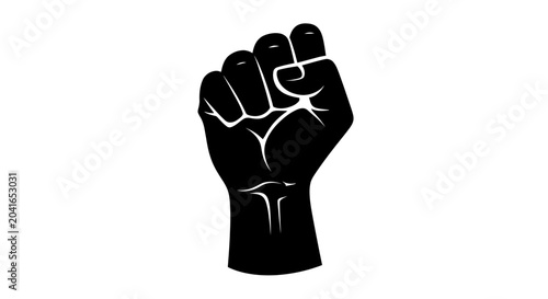 Canvastavla Black Fist Raised in Protest Symbol.