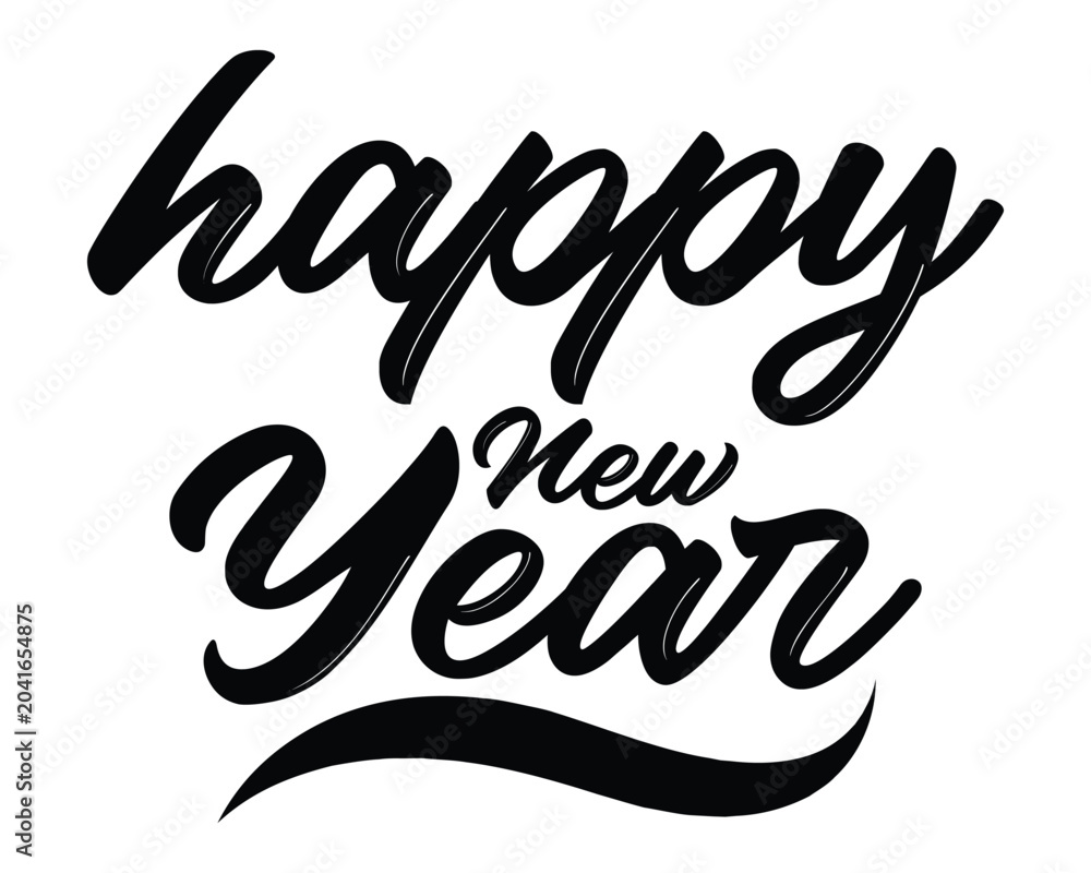 Obraz premium Happy new year lettering text for Happy New Year. Vector illustration